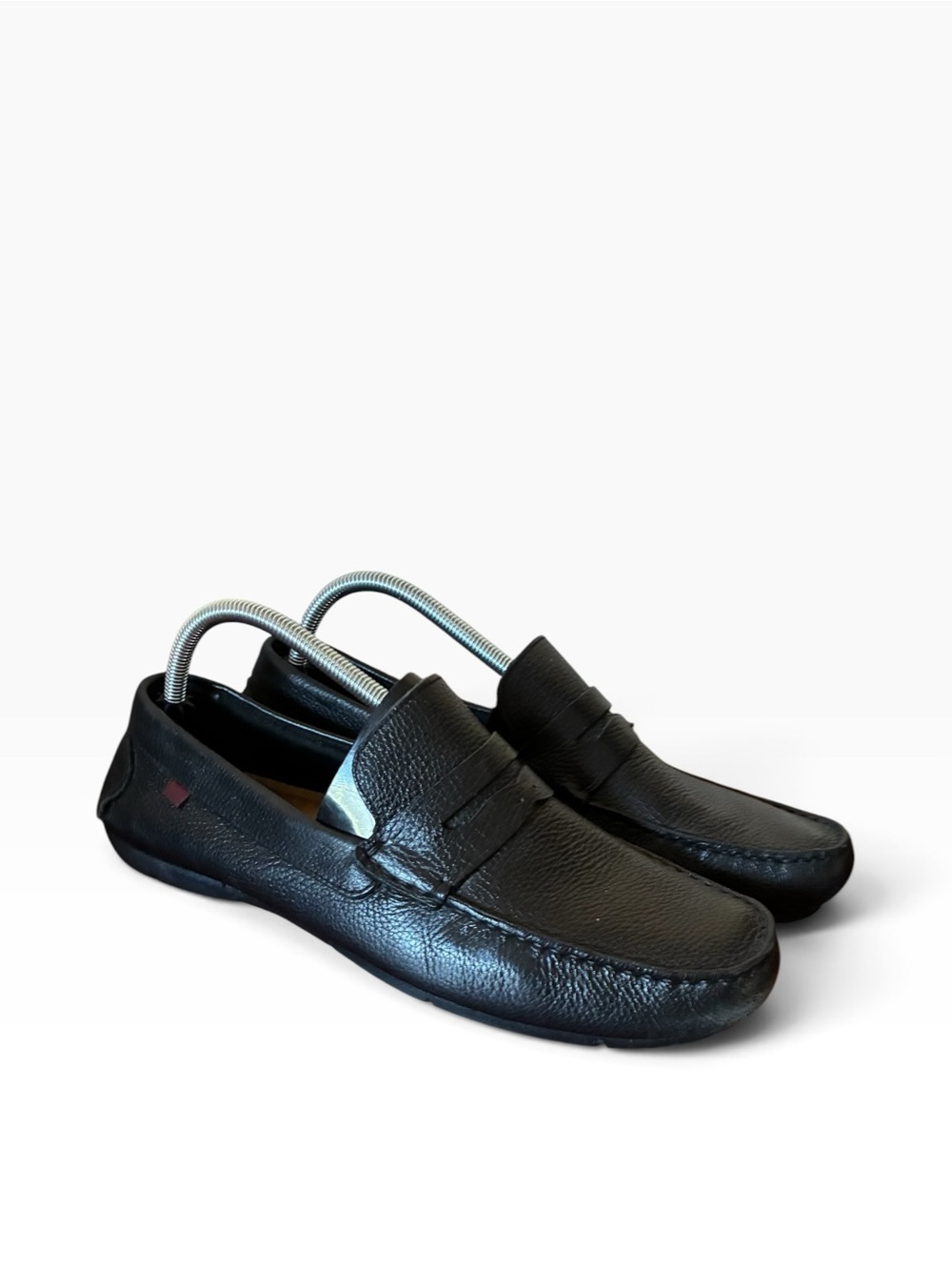 Marc Joseph Black Leather Slip-On Penny Loafers